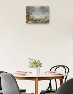 Foto 2 | Foto 2 | Cuadro Decorativo - Invierno En Holanda: Escena De Patinaje- Aert Van Der Neer - 28x36 - Impresión En Lienzo - Fine Art Tj