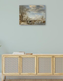 Foto 4 | Foto 4 | Cuadro Decorativo - Invierno En Holanda: Escena De Patinaje- Aert Van Der Neer - 28x36 - Impresión En Lienzo - Fine Art Tj