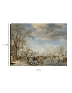 Foto 6 | Foto 6 | Cuadro Decorativo - Invierno En Holanda: Escena De Patinaje- Aert Van Der Neer - 28x36 - Impresión En Lienzo - Fine Art Tj