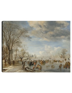 Foto 1 | Foto 1 | Cuadro Decorativo - Invierno En Holanda: Escena De Patinaje- Aert Van Der Neer - 69x92 - Impresión En Lienzo - Fine Art Tj