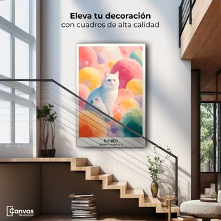 Foto 5 | Foto 5 | Cuadro Decorativo Canvas Gato Burbuja 60x90