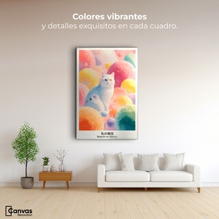 Foto 6 | Foto 6 | Cuadro Decorativo Canvas Gato Burbuja 60x90