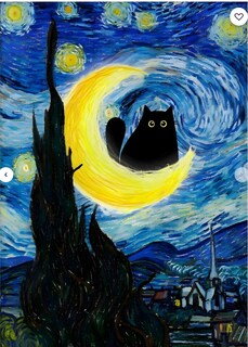 Foto 3 | Foto 3 | Cuadro Decorativo Canvas Tríptico Van Gato 25x38 Cm