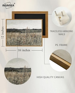 Foto 4 | Foto 4 | Lienzo Enmarcado Para Pared En Simsea Vintage Champ Fleuri 30 X 40 Cm - Venta Internacional.