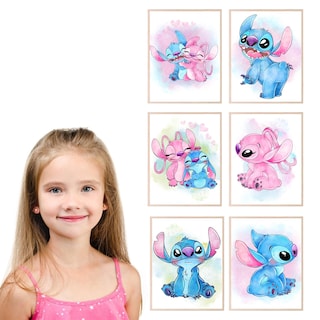Foto 5 | Foto 5 | Póster Bigwig Prints Lilo And Stitch Nursery Acuarela Art - Venta Internacional.