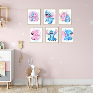 Foto 7 | Foto 7 | Póster Bigwig Prints Lilo And Stitch Nursery Acuarela Art - Venta Internacional.