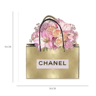 Foto 6 | Foto 6 | Cuadro Decorativo Fine Art TJ 'Bolsa de Oro con Ramo de Rosa' de Madeline Blake 56 x 56 cm
