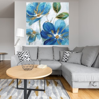 Foto 4 | Foto 4 | Cuadro Decorativo - Azules Florecientes Ii - Nan - Arte Floral - Impresión En Lienzo - Fine Art Tj