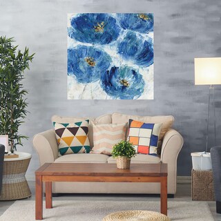 Foto 2 | Foto 2 | Cuadro Decorativo Fine Art Tj Mancha Floral Azul