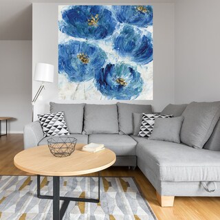 Foto 4 | Foto 4 | Cuadro Decorativo Fine Art Tj Mancha Floral Azul