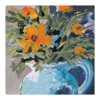 Foto 1 | Foto 1 | Cuadro Decorativo - Margaritas Naranjas En Jarrón Azul - Jane Slivka - Arte Floral - Impresión En Lienzo - Fine Art Tj