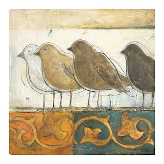 Foto 1 | Foto 1 | Cuadro Decorativo - Pájaros En El Damasco I - Patricia Pinto - Arte Animales - Impresión En Lienzo - Fine Art Tj
