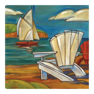 Foto 1 | Foto 1 | Cuadro Decorativo - Silla De Playa De Portofino - Paul Brent - Arte Costa - Impresión En Lienzo - Fine Art Tj