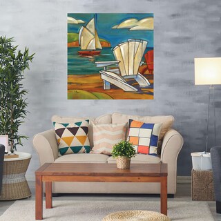 Foto 2 | Foto 2 | Cuadro Decorativo - Silla De Playa De Portofino - Paul Brent - Arte Costa - Impresión En Lienzo - Fine Art Tj