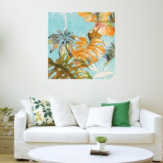 Foto 3 | Foto 3 | Cuadro Decorativo Fine Art Tj Selva de Palmas Sobre Azul I Patricia Pinto Arte Floral Impresión en Lienzo