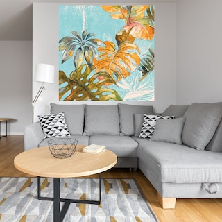 Foto 4 | Foto 4 | Cuadro Decorativo Fine Art Tj Selva de Palmas Sobre Azul I Patricia Pinto Arte Floral Impresión en Lienzo