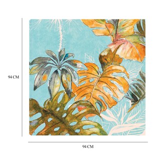 Foto 6 | Foto 6 | Cuadro Decorativo Fine Art Tj Selva de Palmas Sobre Azul I Patricia Pinto Arte Floral Impresión en Lienzo