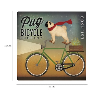 Foto 6 | Foto 6 | Cuadro Decorativo - Pug En Una Bicicleta - Ryan Fowler - Arte Animales - Impresión En Lienzo - Fine Art Tj
