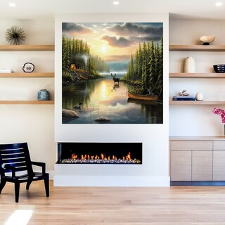 Foto 5 | Foto 5 | Cuadro Decorativo - Palmeras De Acuarela Ii - Heather Hayes - Arte Costa - Impresión En Lienzo - Fine Art Tj