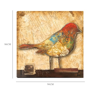 Foto 6 | Foto 6 | Cuadro Decorativo - Pajaro En Collage Ii - Patricia Pinto - Arte Animales - Impresión En Lienzo - Fine Art Tj