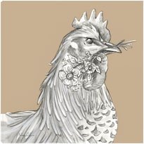 Lápiz De Acuarela Fine Art Farm Rooster 14x14 - Venta Internacional.