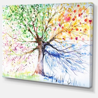 Foto 5 | Foto 5 | Cuadro Arbol De Colores Acuarela Canvas 4 Estaciones 100x80