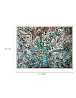 Foto 5 | Foto 6 | Cuadro Decorativo Fine Art Tj ArtFX - Colores del Pavo Real de Studio Arts 104 x 79 cm