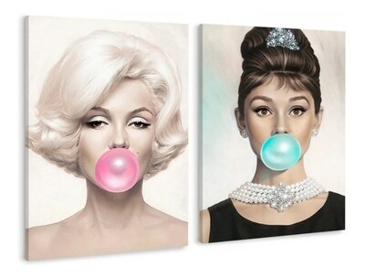 Foto 3 | Foto 3 | Set Cuadros Marilyn Monroe Y Audrey Hepburn Bubble