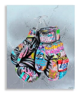 Foto 1 | Foto 1 | Cuadro Decorativo Guantes De Box Grafiti Oficina Gimnasio