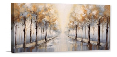 Foto 5 | Foto 5 | Cuadros Arboles Paisaje Flores Jardín En Canvas Con Bastidor