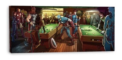 Foto 2 | Foto 2 | Marvel Vs Dc Billar Cuadro Decorativo Canvas 4k Premium