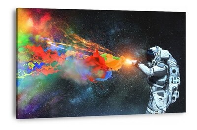 Foto 1 | Foto 1 | Cuadro Moderno Astronauta Colors Splash En Canvas Artistico Con Bastidor Estilo Galeria Impresión Hd Tintas Ecológicas