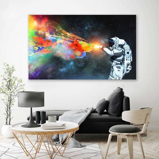 Foto 3 | Foto 3 | Cuadro Moderno Astronauta Colors Splash En Canvas Artistico Con Bastidor Estilo Galeria Impresión Hd Tintas Ecológicas