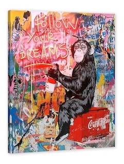 Foto 1 | Foto 1 | Cuadro Decorativo Alec Monopoly Chango Graffiti Neon Color Rojo