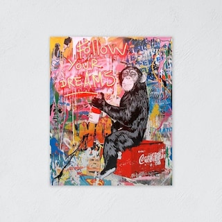 Foto 5 | Foto 5 | Cuadro Decorativo Alec Monopoly Chango Graffiti Neon Color Rojo