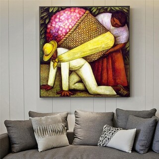 Foto 3 | Foto 3 | Cuadro Canvas Decorativo Cargador De Flores 90x90 Cm