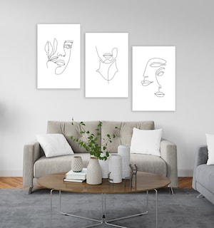 Foto 3 | Foto 3 | Set Cuadros Decorativos Rostros Lineal Minimalista Moderno