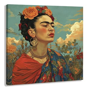 Foto 3 | Foto 3 | Cuadro Canvas Frida Kahlo Grande En Lienzo Artistico Con Bastidor Tintas Ecológicas Alta Calidad
