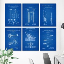 Cuadros Dentista Odontología Instrumentos Vintage 3 Colores
