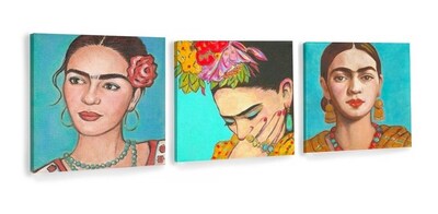 Foto 1 | Foto 1 | Tríptico Cuadros Decorativos Frida Kahlo En Lienzo Canvas Color Multicolor Armazón Bastidor