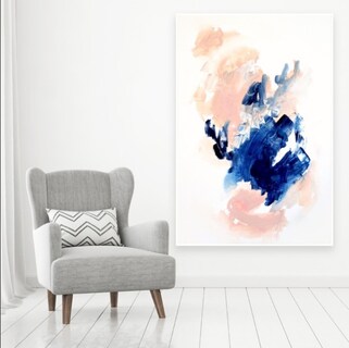 Foto 5 | Foto 5 | Cuadro Canvas Abstracto Azul Rosa 50x75 Cm Alta Calidad Color Azul Y Rosa Armazón Bastidor