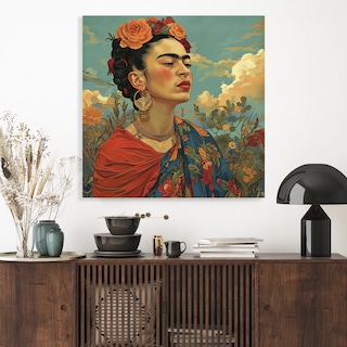 Foto 5 | Foto 5 | Cuadro Canvas Frida Kahlo Decoración Mexicana 80x80cm Hd