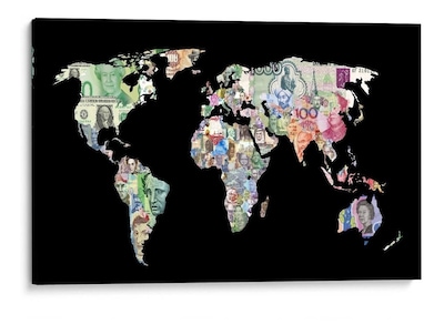 Foto 1 | Foto 1 | Cuadro Canvas Mapa Del Dinero Billetes Del Mundo Money Hd Lienzo Tipo Galeria Montado En Bastidor Opcion De Enmarcado Co