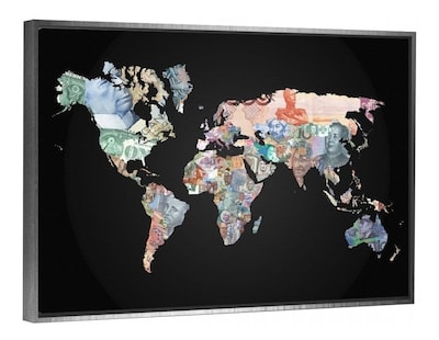 Foto 3 | Foto 3 | Cuadro Canvas Mapa Del Dinero Billetes Del Mundo Money Hd Lienzo Tipo Galeria Montado En Bastidor Opcion De Enmarcado Co