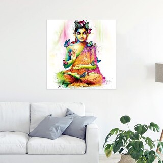 Foto 2 | Foto 2 | Cuadro Decorativo Moderno Canvas Buda Mariposas Acuarela