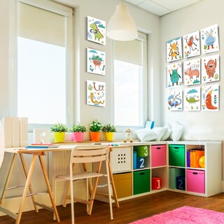 Foto 5 | Foto 5 | Set Cuadros Canvas Niños Bebé Monstruos Tiernos Lienzo