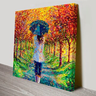 Foto 2 | Foto 2 | Cuadro Abstracto Mujer Con Paraguas Arbol Tipo Óleo Canvas