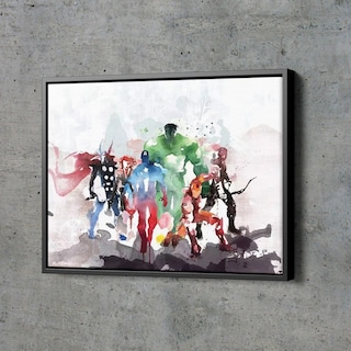 Foto 4 | Foto 4 | Cuadro Canvas Marvel Avengers Acuarela Arte Decoración Niños Color Marvel Avengers Watercolor Armazón Bastidor