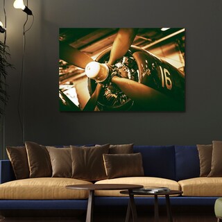 Foto 1 | Foto 1 | Cuadros Canvas Metalizado Avioneta Hélice Antiguo 60x90cm