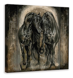 Foto 3 | Foto 3 | Cuadro Pintura Caballos Moderno Estilo Oleo En Canvas